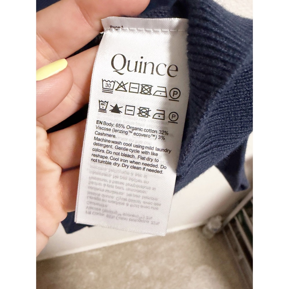 Quince Womens Lightweight Cotton Cashmere Link Stitch Dolman Sweater Large - Picture 5 of 6
